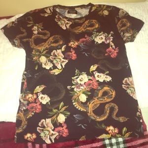 Zara Man Floral Snake T-shirt
